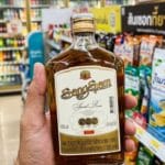 A 300ml bottle of SangSom Special Rum from 7-Eleven Thailand.