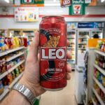A 490ml black and red can of Leo No. 8 Strong Brew from a 7-Eleven in Thailand.