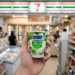 A cup of Dutchie Nata de Coco yogurt from a 7-Eleven refrigerator in Thailand.