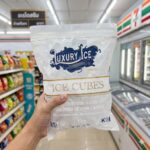 A bag of Luxury Ice Cubes from a 7-Eleven freezer in Thailand.