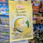 A packaging pouch of Fruit King Vacuum Freeze-Dried Monthong Durian Sticky Rice from 7-Eleven Thailand.