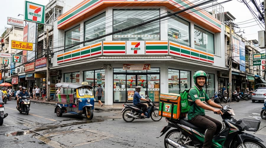 7-Eleven delivery rider Thailand scooter